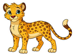 Cheetah vector illustration, cute animal vector illustration, Cheetah illustration vector, cute Cheetah cartoon illustration