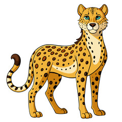 Cheetah vector illustration, cute animal vector illustration, Cheetah illustration vector, cute Cheetah cartoon illustration