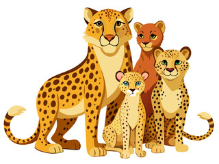 Cheetah vector illustration, cute animal vector illustration, Cheetah illustration vector, cute Cheetah cartoon illustration