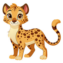 Cheetah vector illustration, cute animal vector illustration, Cheetah illustration vector, cute Cheetah cartoon illustration