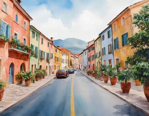 Fototapeta premium Watercolor Travel Clipart Collection - Vintage and Nostalgic Journey