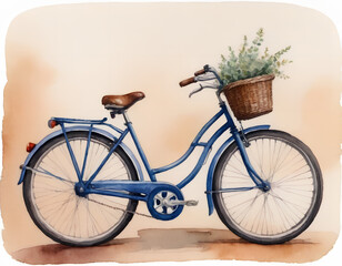 Watercolor Vintage Bicycle - Classic and Nostalgic Ride