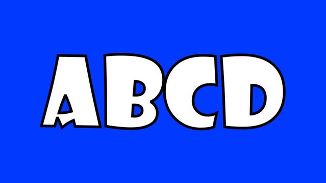 Animated letters ABCD appear alternately on the transparent screen.