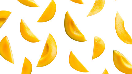 Mango Magic: Freshly Sliced Mango on White Canvas