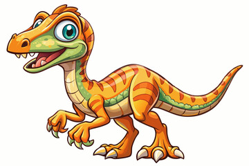 Happy Coelophysis dinosaur cartoon vector illustration 