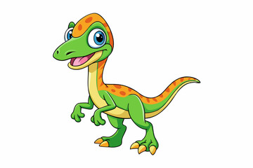Happy Coelophysis dinosaur cartoon vector illustration 