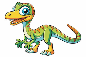 Happy Coelophysis dinosaur cartoon vector illustration 