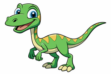 Happy Coelophysis dinosaur cartoon vector illustration 
