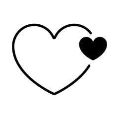 Outline heart shape icon symbol. Vector illustration