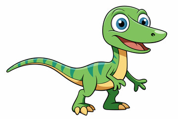 Happy Coelophysis dinosaur cartoon vector illustration 