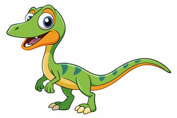 Happy Coelophysis dinosaur cartoon vector illustration 