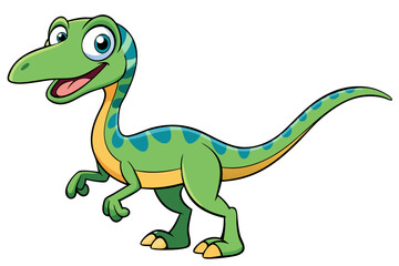 Happy Coelophysis dinosaur cartoon vector illustration 