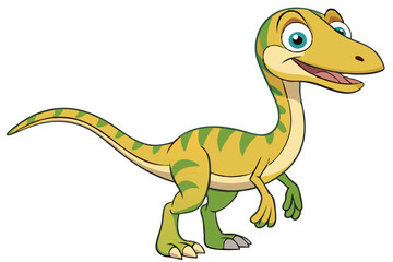 Happy Coelophysis dinosaur cartoon vector illustration 