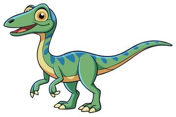 Happy Coelophysis dinosaur cartoon vector illustration 