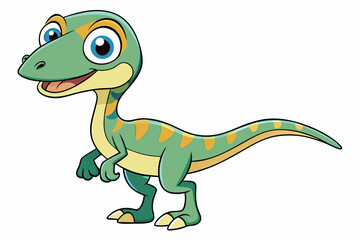 Happy Coelophysis dinosaur cartoon vector illustration 