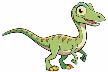 Happy Coelophysis dinosaur cartoon vector illustration 