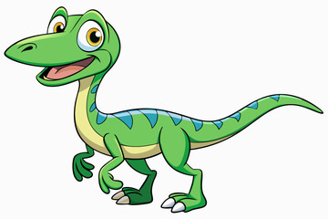 Happy Coelophysis dinosaur cartoon vector illustration 