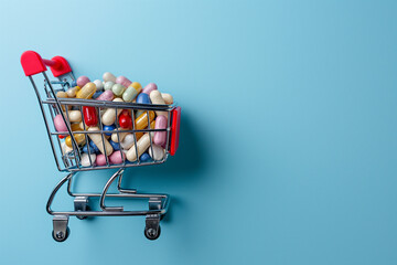 Pills, different colors, with selective focus. Various tablets, vitamins and dietary supplements. Medicine concept. Place for text. Copy space.