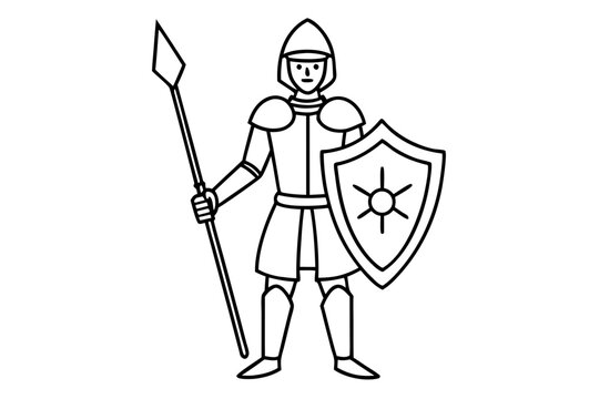 recommend clip art: eave knight line art vector 