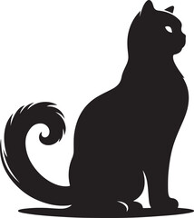 A Silhoutte Vector Cat With White Background