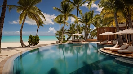Fototapeta premium pool in the tropical resort