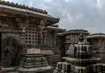 Hoysaleswara Temple or Halebidu Temple, a 12th-century Hindu temple dedicated to the god Shiva. India.