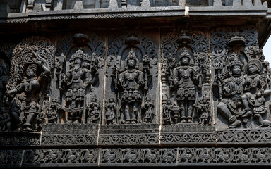 Hoysaleswara Temple or Halebidu Temple, a 12th-century Hindu temple dedicated to the god Shiva. India.