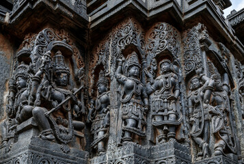 Hoysaleswara Temple or Halebidu Temple, a 12th-century Hindu temple dedicated to the god Shiva. India.