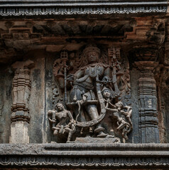Hoysaleswara Temple or Halebidu Temple, a 12th-century Hindu temple dedicated to the god Shiva. India.