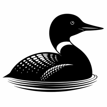 recommend clip art: black and white duck vector illustration