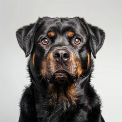 Obraz premium Close-up Portrait of Rottweiler Dog. Generative ai
