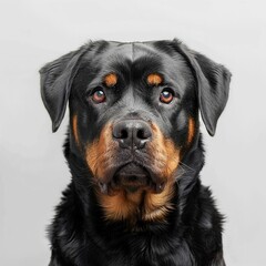 Close-up Portrait of Rottweiler Dog. Generative ai