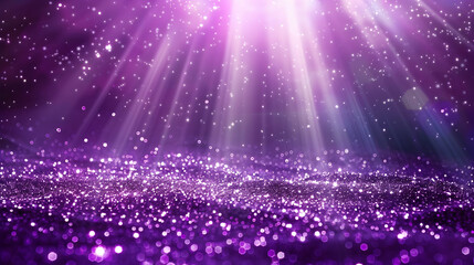 abstract background of glittering purple particles animation with sunshinning rays