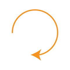 Arrow Icon Orange Circle Arrows Infographic Illustration Direction Symbol. Vector illustration. Eps file 149.