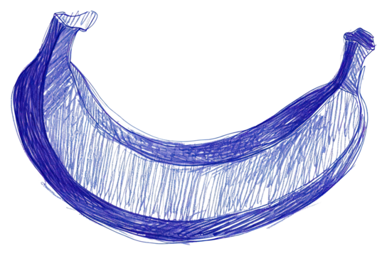 PNG  Drawing banana sketch blue furniture.