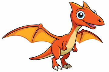 Cute pterodactyl dinosaur cartoon vector illustration  © Sumondesigner_42
