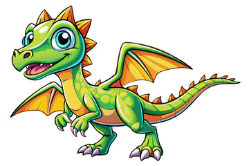 Cute pterodactyl dinosaur cartoon vector illustration  © Sumondesigner_42