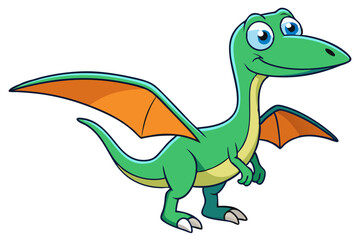 Cute pterodactyl dinosaur cartoon vector illustration 