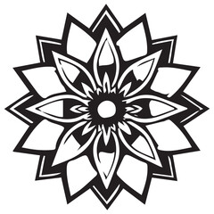 set of beautiful black and white floral mandala design white background