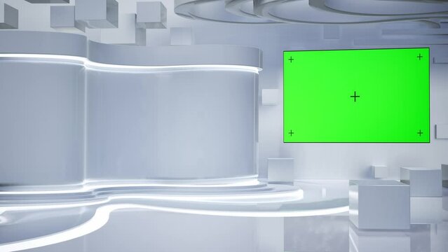 News Broadcasting, 3D Virtual Studio With Tv Green Screen , Experience Dynamic News Broadcasting