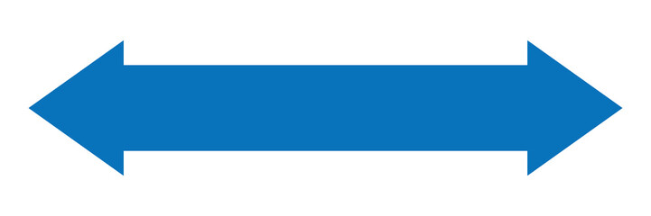 Blue double headed arrow on white background illustration direction navigation symbol side ways. Vector illustration. Eps file 186.