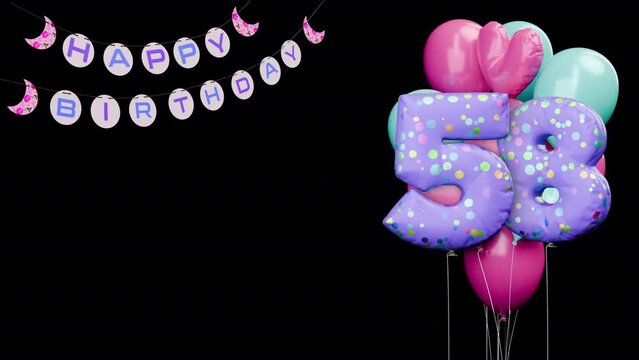 Happy Birthday Balloon Concept and 58 Year