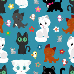 Cats, kittens, cute kitties, illustration, vector