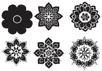 Black and white mandala pattern design