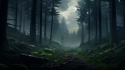 Fototapeta premium fog in the forest
