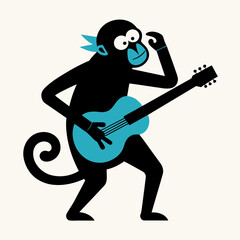 Monkey dancing to the guitar music