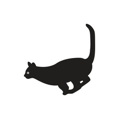 Black Cat Logo. Black silhouette of cat. Vector illustration.