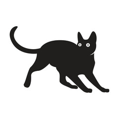 Black Cat Logo. Black silhouette of cat. Vector illustration.