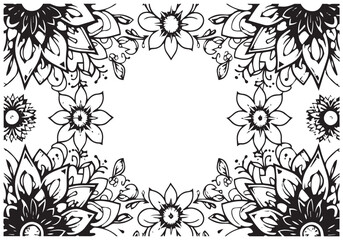 Black and white mandala pattern design