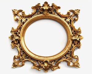 Picture Frame. Baroque Golden Antique Vintage Decoration for Pictures